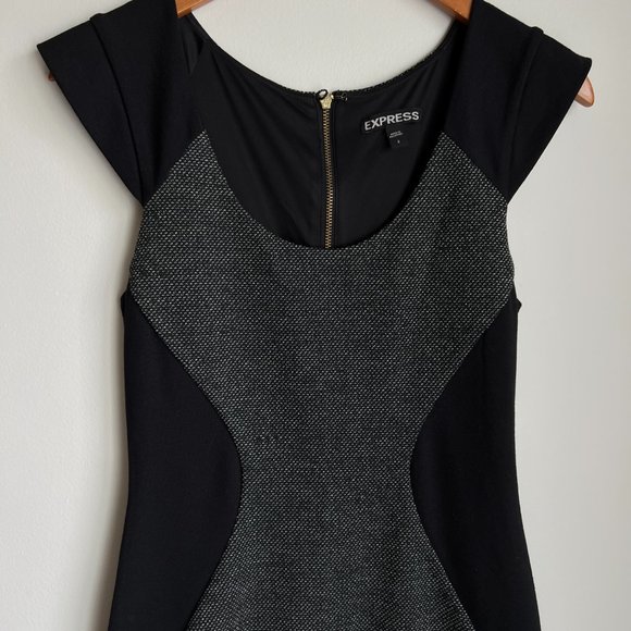 black and gray bodycon dress - Express - Picture 2 of 3